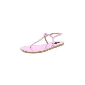 AQUA Womens Pink T-Strap Zen Round Toe Buckle Thong Sandals 6.5 M